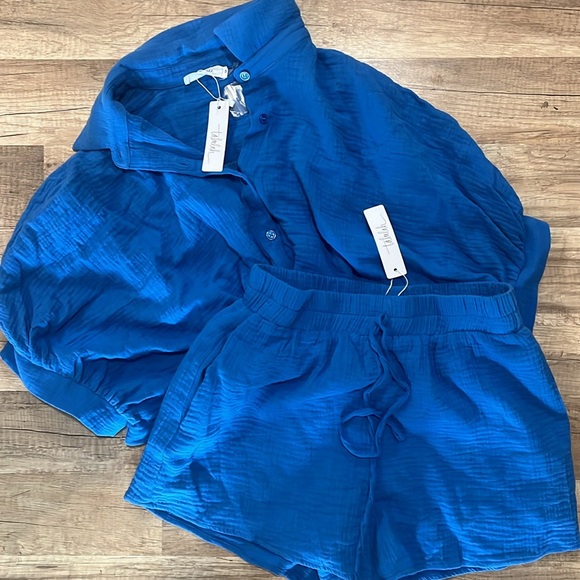 🇺🇸Shop Talulah Madi Nelson bright royal blue two piece cover up gauze small S - Picture 5 of 5